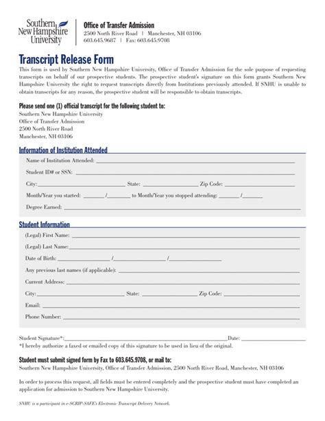 Southern New Hampshire University Transcript Request: A Comprehensive Guide