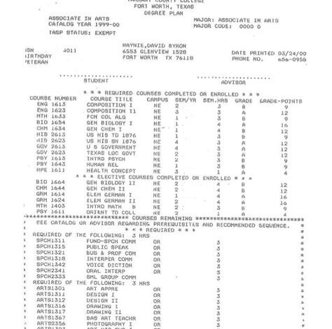 Tarrant County College Transcript: Beyond Diplomas and Degrees