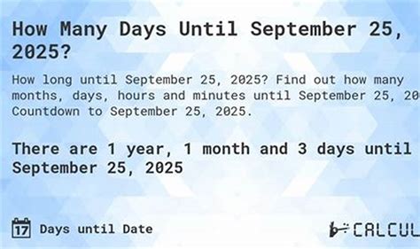 How Many Days Until September 6, 2025?
