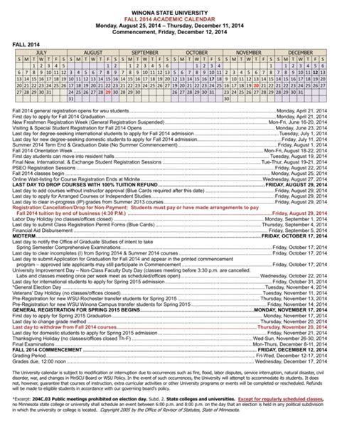 Winona State Calendar: Your Ultimate Guide to Academics, Events, and Deadlines
