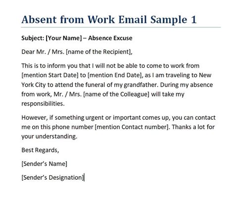 Absent Email to Professor Example: Maintaining Professional Communication