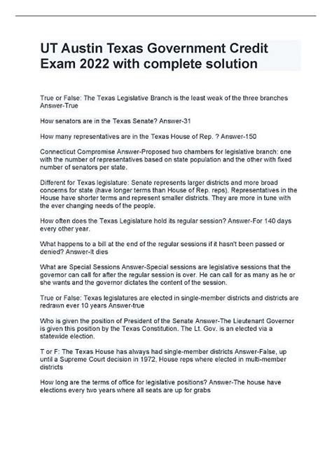 UT Austin Texas Government Test: A Comprehensive Guide