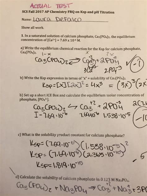 2017 AP Chemistry FRQ: A Comprehensive Analysis