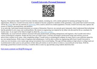 Cornell Mission Statement: Fostering Discovery, Innovation, and Global Impact