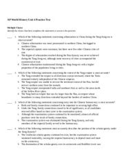 AP World History Unit 4 Practice Test: Covering the Age of Exploration and Reformation