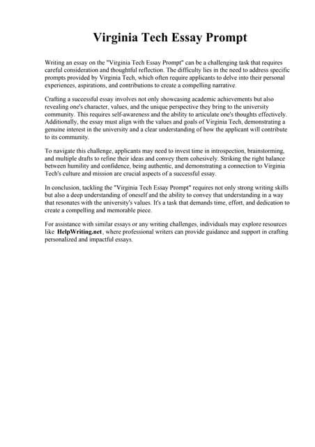 Virginia Tech Essay Examples to Inspire Your Writing