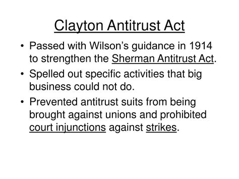 Clayton Antitrust Act: A Comprehensive Definition for APUSH