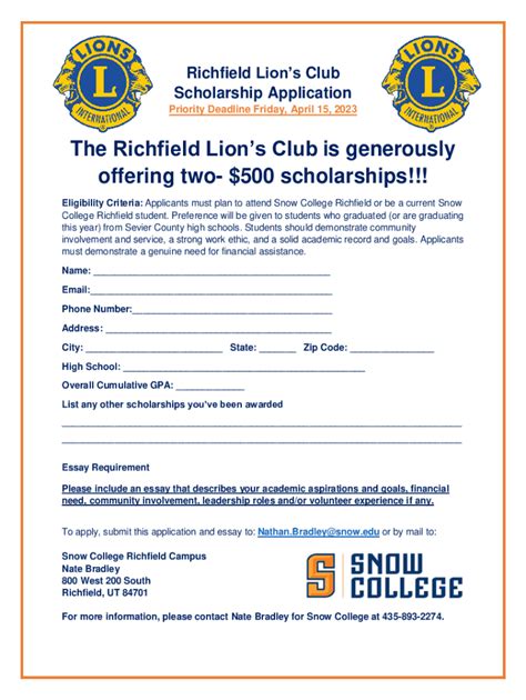 Lions Club Scholarship 2024: Empowering the Youth for a Brighter Future