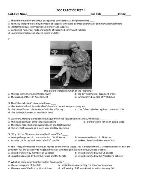 U.S. History EOC Practice Test