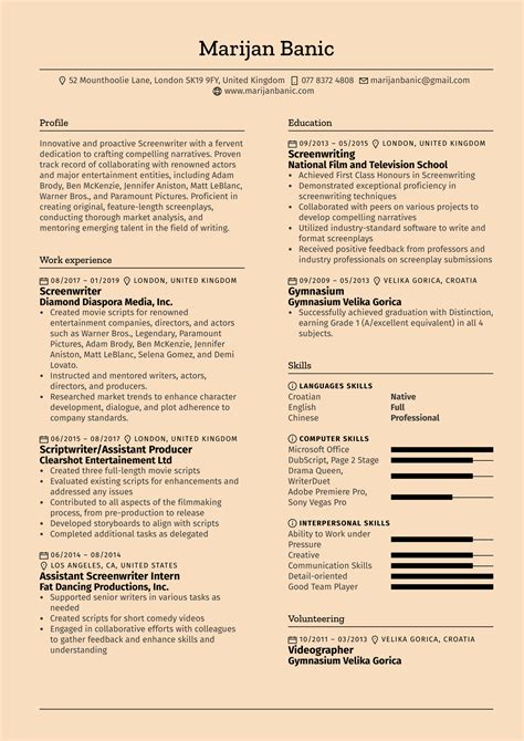 How to Build a Screenwriting Resume with No Experience 1. Start with a Strong Objective Statement 2. Highlight Your Education and Training 3. Showcase Your Writing Samples 4. Get Involved in Screenwriting Groups and Organizations 5. Volunteer or Intern 6. Be Professional and Well-Organized 7. Tailor Your Resume to Each Application 8. Be Persistent and Don’t Give Up Conclusion Common Mistakes to Avoid FAQs
