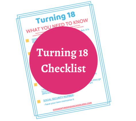 Turning 18 Checklist: A Comprehensive Guide to Adulthood Tables for Additional Insights