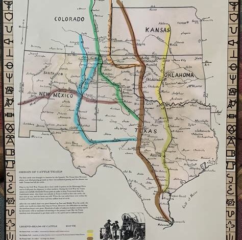 Map of the Lonesome Dove Cattle Drive: A Journey Through the Wild West