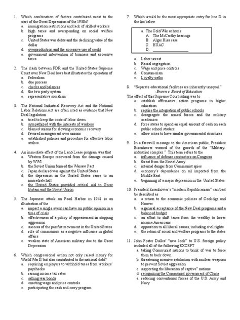 APUSH Unit 7 Practice Test