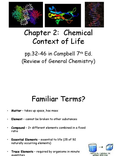 AP Bio Campbell Textbook Chapter 2: The Chemical Context of Life