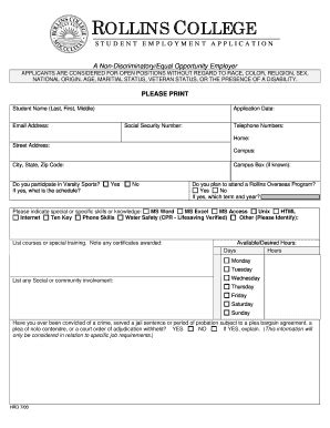 Rollins Application Status