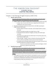 American Pageant Chapter 2 Summary Notes