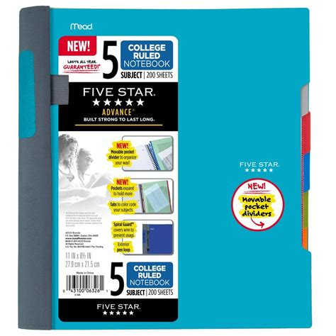 Five Star Notebook Five Subject: The Essential Guide for Students and Professionals