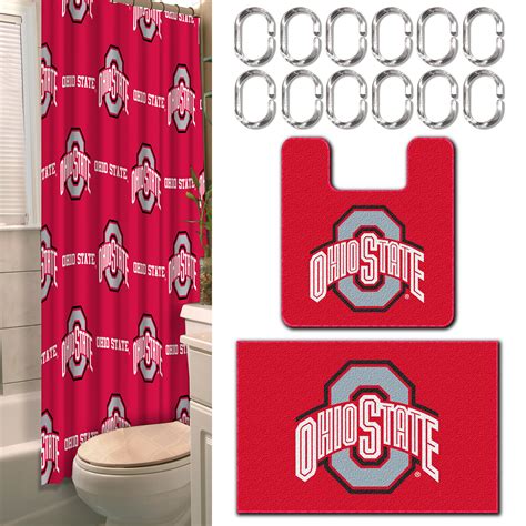 Ohio State University Shower Curtains: Enhance Your Bathroom with Scarlet and Gray