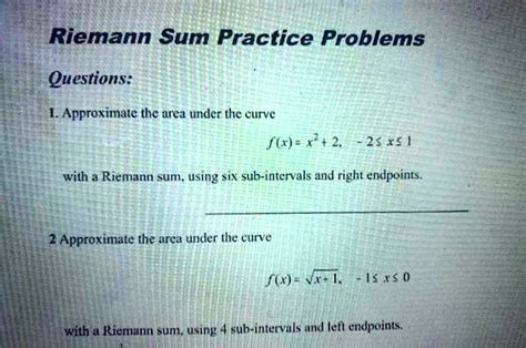 Riemann Sum Practice Problems: Mastering the Calculus of Integration