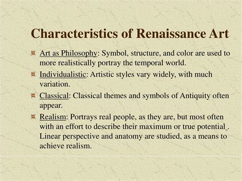 Which Sentence Best Describes the Characteristics of Renaissance Art? Key Characteristics of Renaissance Art Sentence that Best Describes Renaissance Art