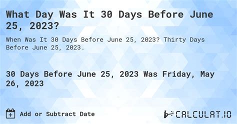 30 Days from June 25, 2024: A Glimpse into the Future
