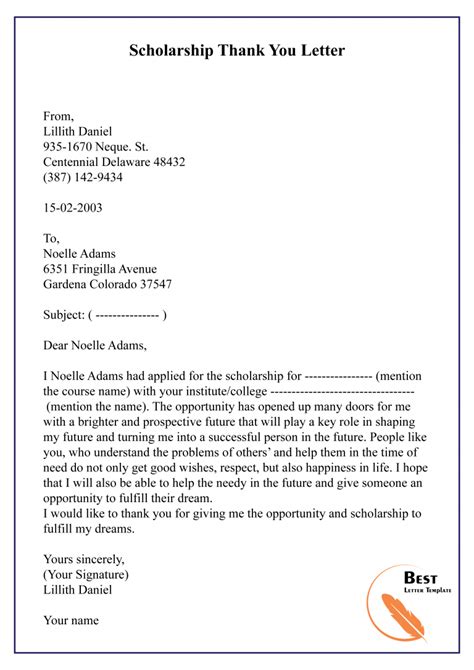 Scholarship Thank You Letters That Will Make a Lasting Impression