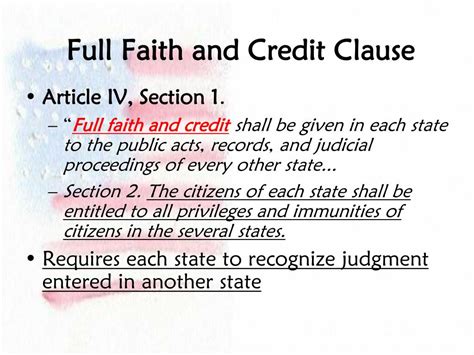 Full Faith and Credit Clause: AP Gov Definition