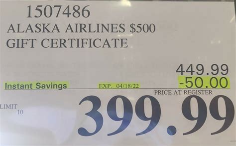 Alaska Airlines Gift Card at Costco: A Comprehensive Guide