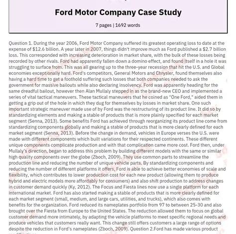 Ford Motor HR: A Case Study in Innovation and Transformation