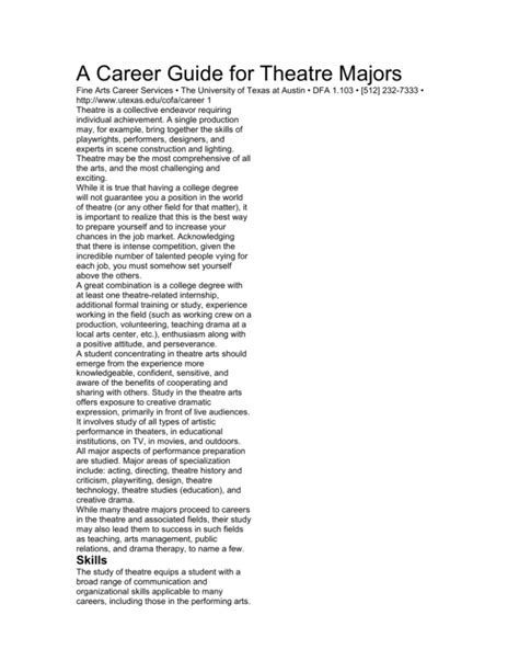 Jobs for Theatre Majors: A Comprehensive Guide to Careers in the Performing Arts and Beyond
