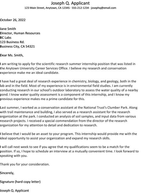 Example of Letter for Internship: A Comprehensive Guide