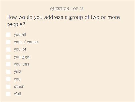 How Y’all, Youse, and You Guys Talk: A Quiz