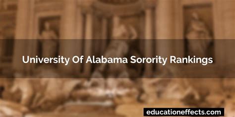 University of Alabama Sorority Ratings: A Comprehensive Guide