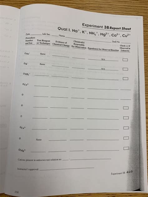 Experiment 38 Report Sheet