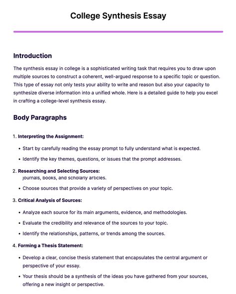 Synthesis Essay Template: Master the Art of Weaving Diverse Perspectives