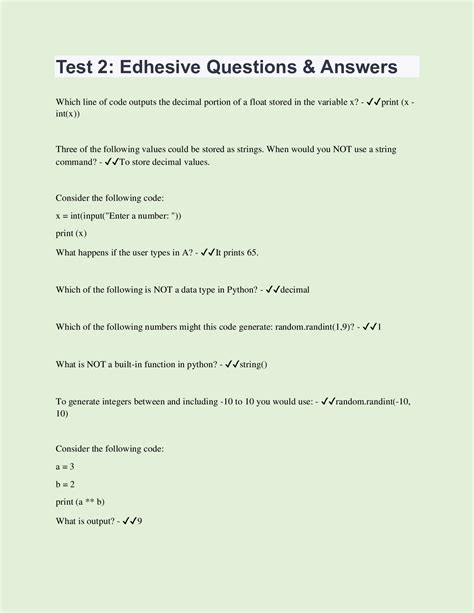 edhesive test 2 answers