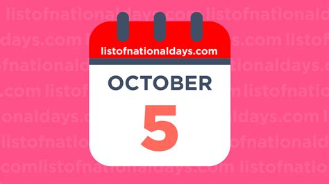 What Day is October 5th?