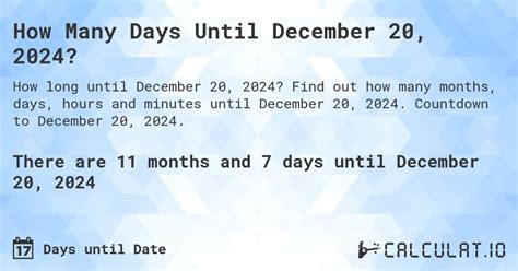 How Many Days Till December 20?
