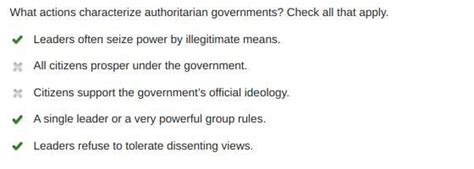 What Actions Characterize Authoritarian Governments?