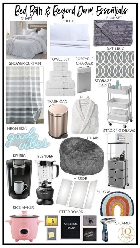 Bedding Storage Lighting Decor Other Bed Bath and Beyond Dorm List: Essential Items for College Students Total Cost: $400-$600 Tips for Saving Money on Dorm Room Essentials Frequently Asked Questions About Bed Bath and Beyond Dorm Lists
