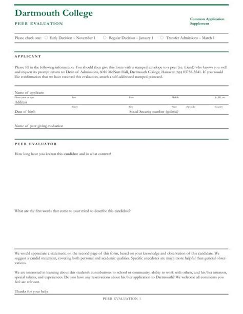 Dartmouth Peer Evaluation: A Comprehensive Guide for Excellence