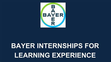 Internship at Bayer: A Gateway to a Rewarding Career in Healthcare and Life Sciences