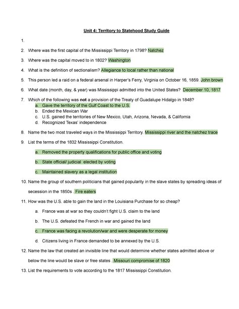 Unit 4 Study Guide: Master the Fundamentals