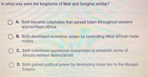 How Are the Mongol and Mali Empires’ Trade Similar?