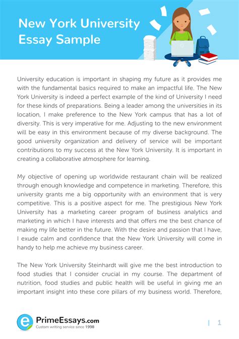NYU College Essay