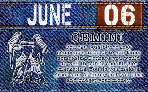 What is the Sign for June 6?