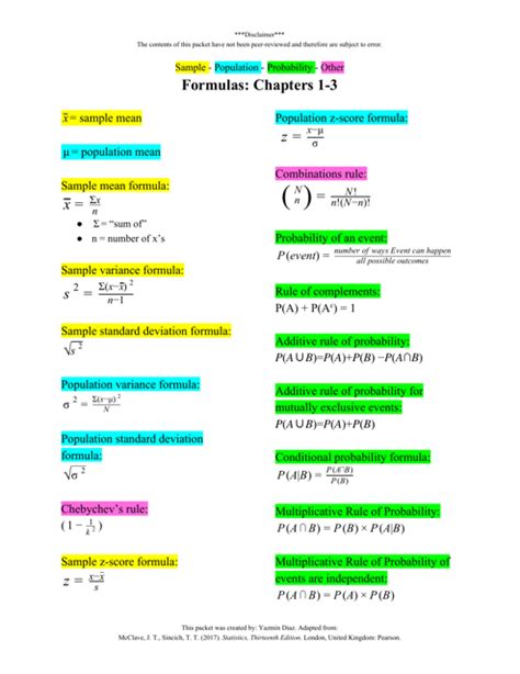 Stats Formula Sheet and Symbols: Your Ultimate Guide to Data Analysis