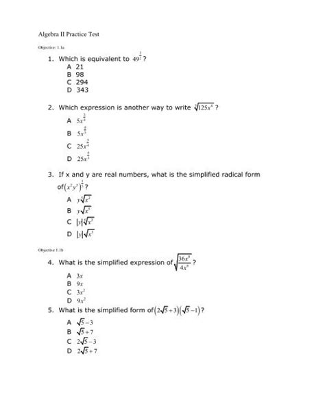 Algebra Test 2: Conquer the Challenges, Unlock Success