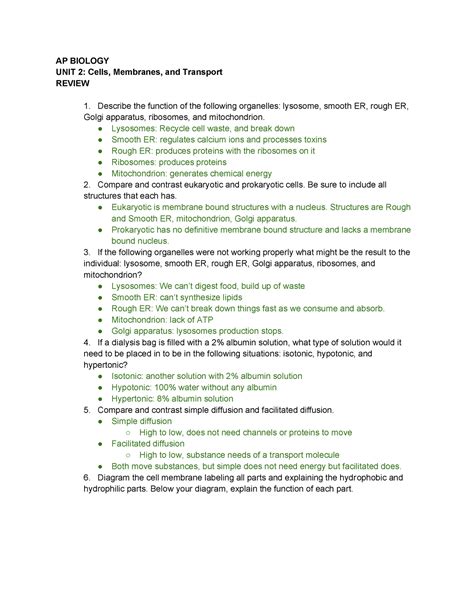 AP Bio Unit 2 Practice Test: A Comprehensive Guide to Prepare for Success