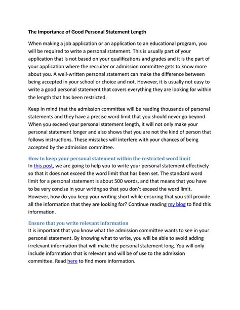 How Long Does a Personal Statement Have to Be?